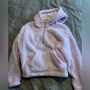 Pacsun Bubblegum Pink Cozy Half Zip Hoodie Sweatshirt